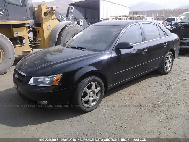 KMHEU46C16A082287 - 2006 HYUNDAI SONATA GLS/LX BLACK photo 2