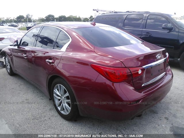 JN1BV7AP0EM686039 - 2014 INFINITI Q50 PREMIUM/SPORT RED photo 3