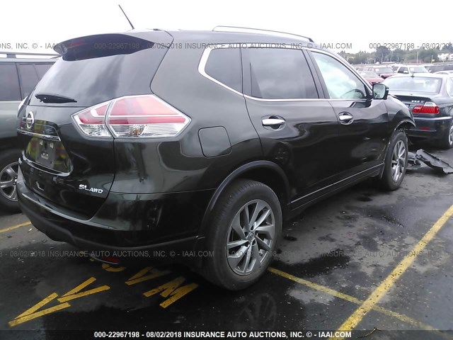 5N1AT2MV1FC826792 - 2015 NISSAN ROGUE S/SL/SV BROWN photo 4