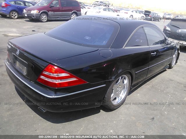 WDBPJ75J92A029353 - 2002 MERCEDES-BENZ CL 500 BLACK photo 4