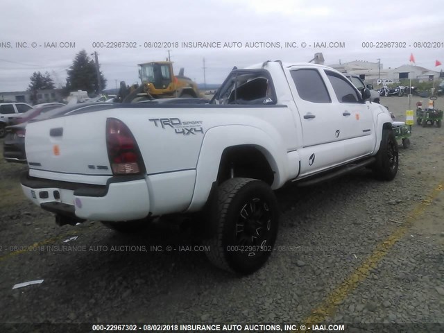 5TEMU52N97Z379487 - 2007 TOYOTA TACOMA DOUBLE CAB LONG BED WHITE photo 4