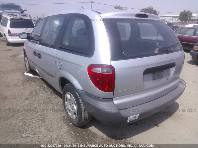 1B4GP25B62B739653 - 2002 DODGE CARAVAN SE SILVER photo 3