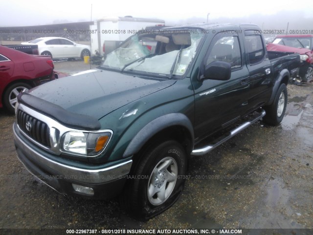 5TEGN92N23Z260658 - 2003 TOYOTA TACOMA DOUBLE CAB PRERUNNER GREEN photo 2