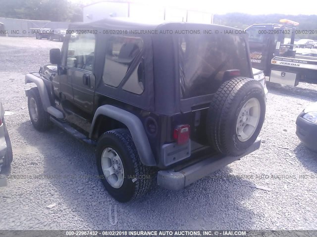 1J4FA49S92P771533 - 2002 JEEP WRANGLER / TJ SPORT BLACK photo 3