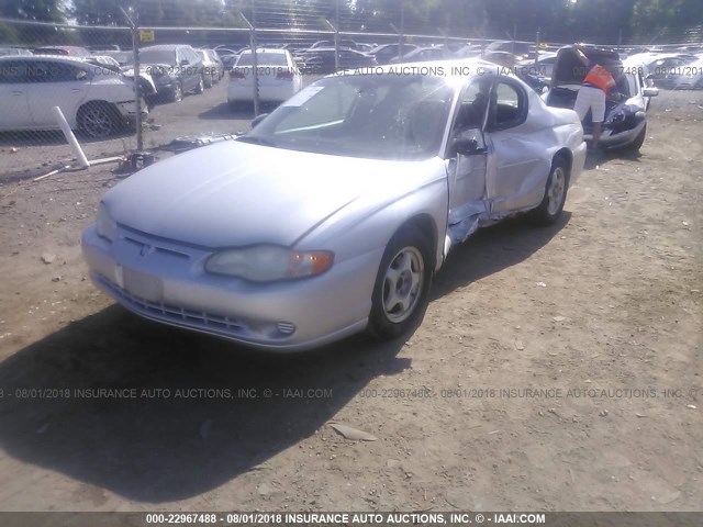 2G1WW12E649262441 - 2004 CHEVROLET MONTE CARLO LS ვერცხლისფერი ფოტო 2
