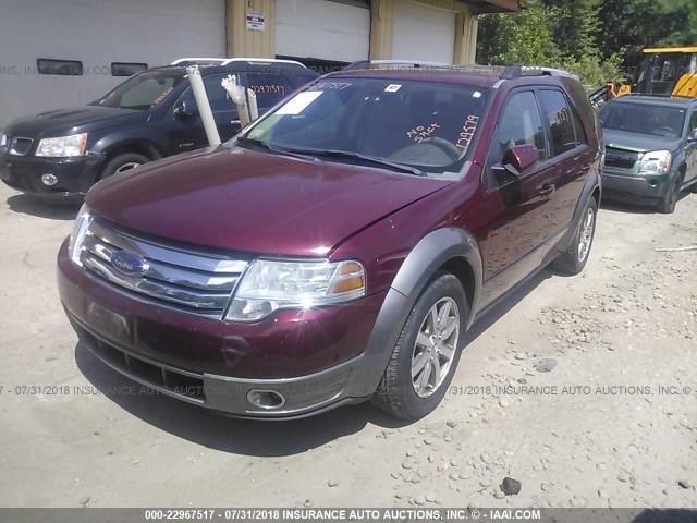 1FMDK05W98GA12915 - 2008 FORD TAURUS X SEL MAROON photo 2