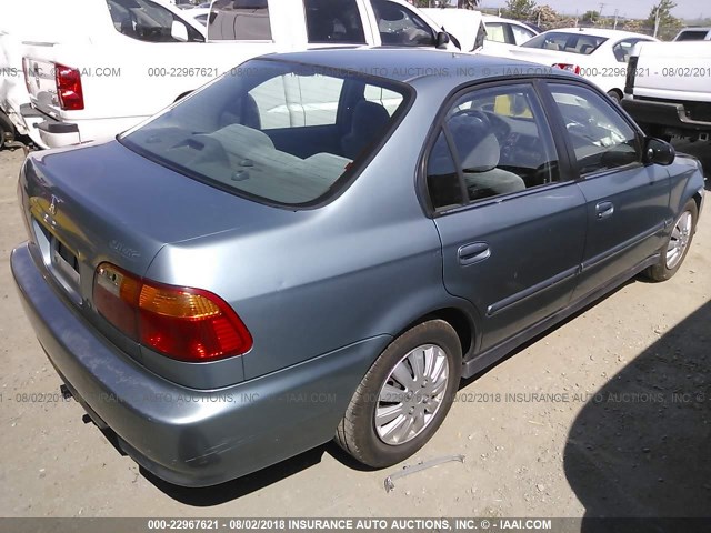 2HGEJ6610YH555433 - 2000 HONDA CIVIC SE TEAL photo 4