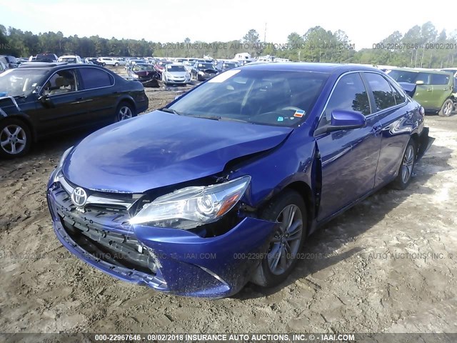4T1BF1FKXGU587201 - 2016 TOYOTA CAMRY LE/XLE/SE/XSE BLUE photo 2
