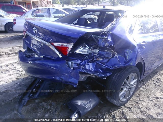 4T1BF1FKXGU587201 - 2016 TOYOTA CAMRY LE/XLE/SE/XSE BLUE photo 6