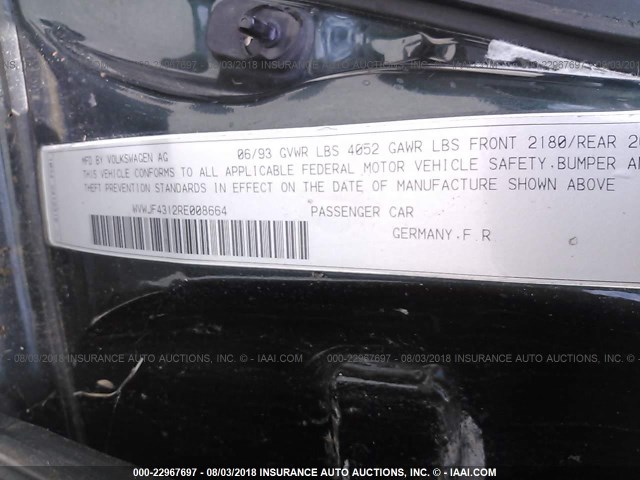 WVWJF4312RE008664 - 1994 VOLKSWAGEN PASSAT GLX 绿色 照片 9