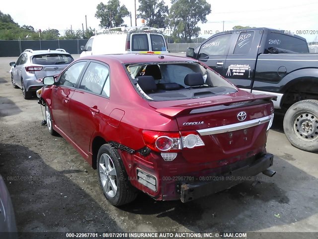 2T1BU4EE5BC552451 - 2011 TOYOTA COROLLA S/LE RED photo 3