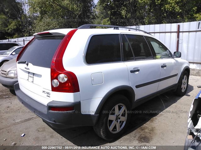 YV1CZ59H641044748 - 2004 VOLVO XC90 WHITE photo 4