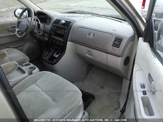 KNDUP132756721906 - 2005 KIA SEDONA EX/LX Pewter photo 5