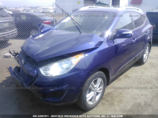 KM8JUCAC4CU477414 - 2012 HYUNDAI TUCSON GLS/LIMITED 蓝色 照片 2