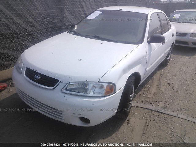 3N1CB51D82L659457 - 2002 NISSAN SENTRA XE/GXE WHITE photo 2