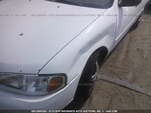 3N1CB51D82L659457 - 2002 NISSAN SENTRA XE/GXE WHITE photo 6