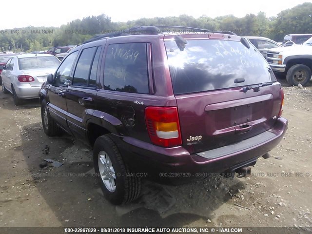 1J4GW68N0XC527197 - 1999 JEEP GRAND CHEROKEE LIMITED RED photo 3