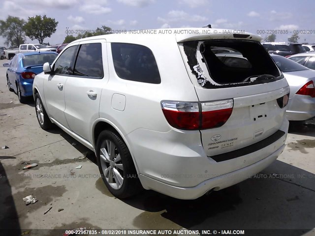 1D4RE3GG3BC689193 - 2011 DODGE DURANGO HEAT WHITE photo 3