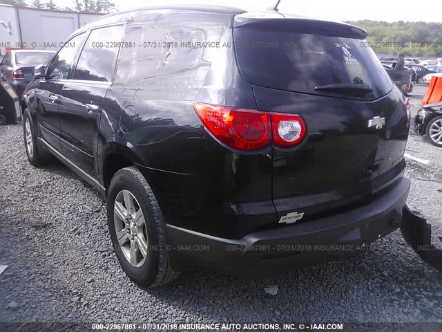 1GNKRGEDXBJ262860 - 2011 CHEVROLET TRAVERSE LT BLACK photo 3