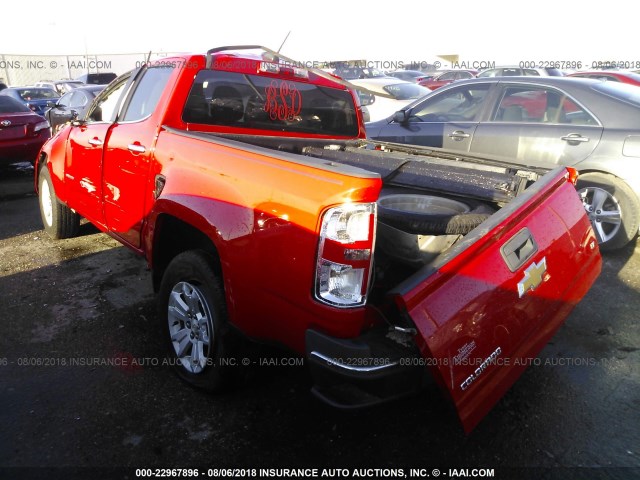 1GCGSBE31F1131576 - 2015 CHEVROLET COLORADO LT RED photo 3