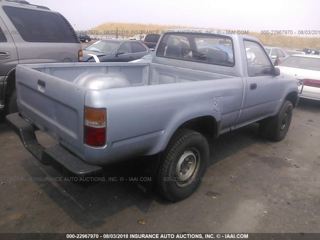 JT4RN01PXL7028355 - 1990 TOYOTA PICKUP 1/2 TON SHORT WHEELBASE DLX BLUE photo 4