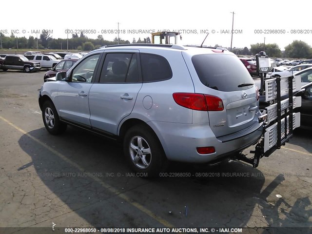 5NMSG73D37H083686 - 2007 HYUNDAI SANTA FE GLS BLUE photo 3