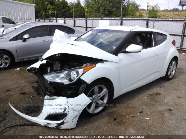 KMHTC6AD0CU066372 - 2012 HYUNDAI VELOSTER WHITE photo 2