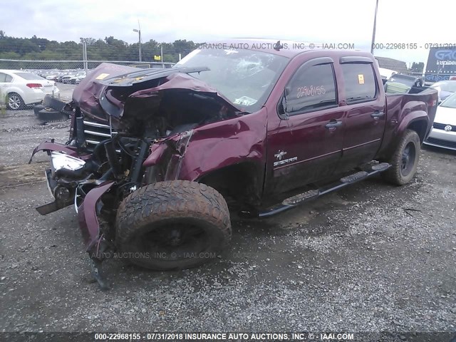 3GTP2VE74DG273147 - 2013 GMC SIERRA K1500 SLE MAROON photo 2