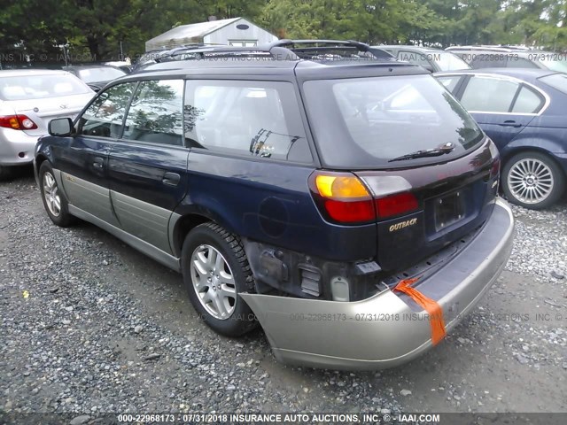 4S3BH675327631745 - 2002 SUBARU LEGACY OUTBACK AWP BLUE photo 3