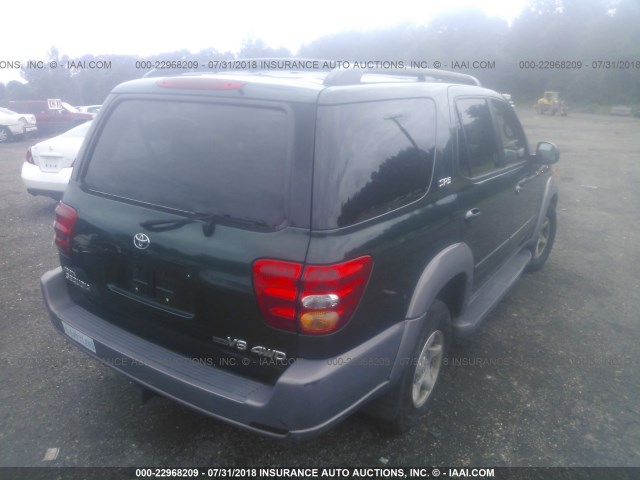 5TDBT44A32S090643 - 2002 TOYOTA SEQUOIA SR5 GREEN photo 4