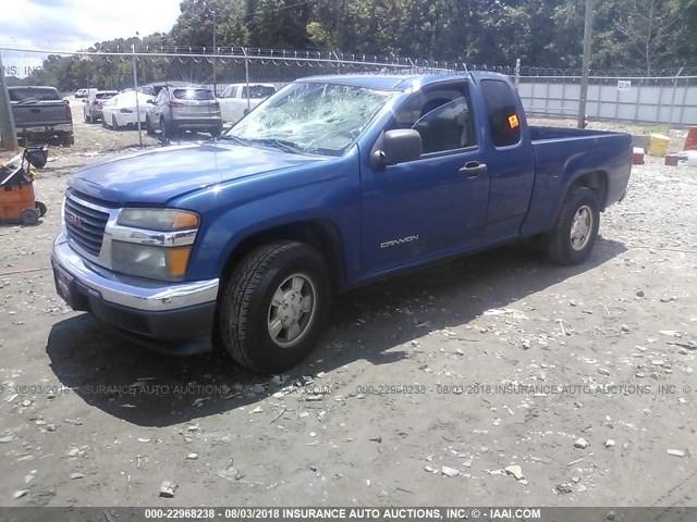 1GTCS196358190986 - 2005 GMC CANYON BLUE photo 2