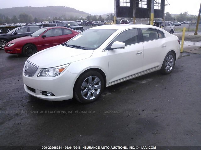 1G4GE5ED1BF210157 - 2011 BUICK LACROSSE CXS WHITE photo 2