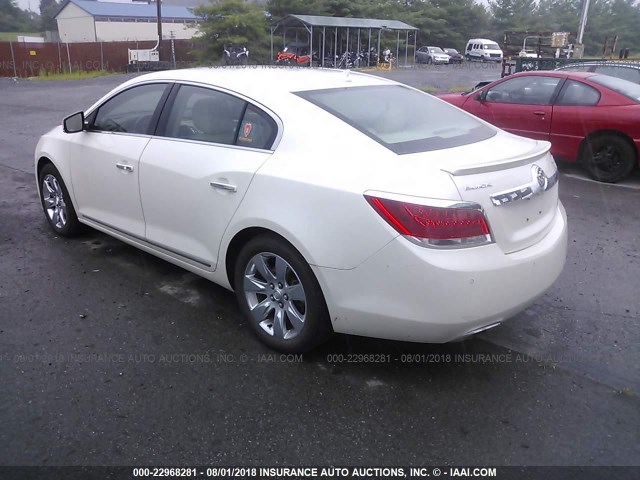 1G4GE5ED1BF210157 - 2011 BUICK LACROSSE CXS WHITE photo 3