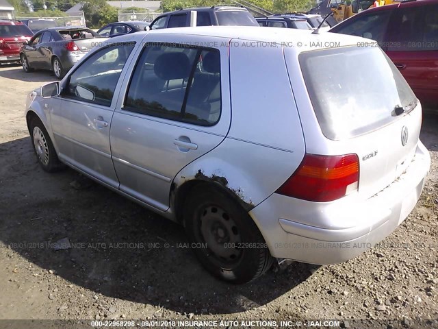 9BWGB61J724051614 - 2002 VOLKSWAGEN GOLF GLS SILVER photo 3