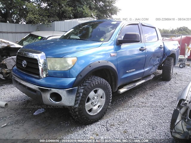 5TBEV54157S455160 - 2007 TOYOTA TUNDRA CREWMAX SR5 BLUE photo 2