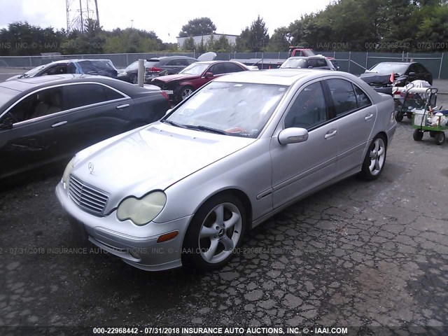 WDBRF40J74A644602 - 2004 MERCEDES-BENZ C 230K SPORT SEDAN SILVER photo 2