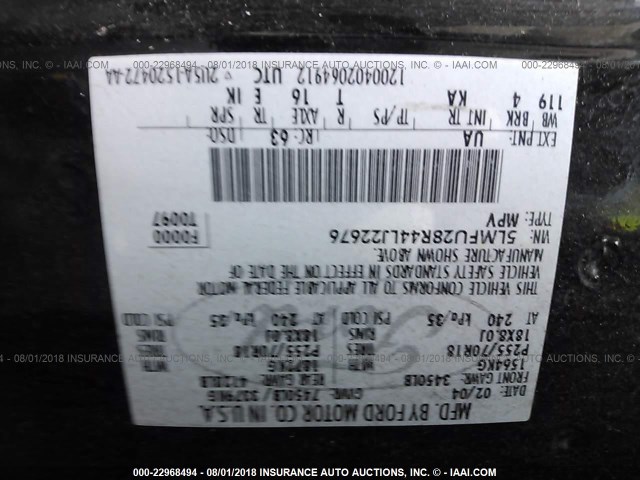 5LMFU28R44LJ22676 - 2004 LINCOLN NAVIGATOR BLACK photo 9