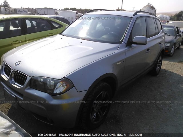 WBXPA93416WD34550 - 2006 BMW X3 3.0I SILVER photo 2