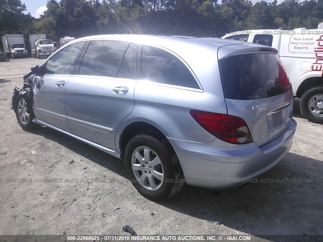 4JGCB22E97A046180 - 2007 MERCEDES-BENZ R 320 CDI Light Blue photo 3