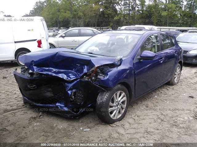 JM1BL1M71D1730514 - 2013 MAZDA 3 I BLUE photo 2