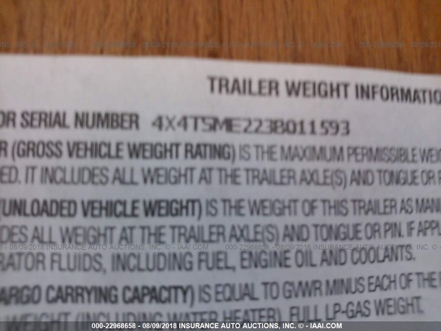 4X4TSME223B011593 - 2003 FOREST RIVER SALEM  白色 照片 9