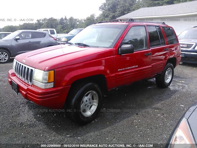 1J4GZ48S5WC290156 - 1998 JEEP GRAND CHEROKEE LAREDO/SPECIAL RED photo 2