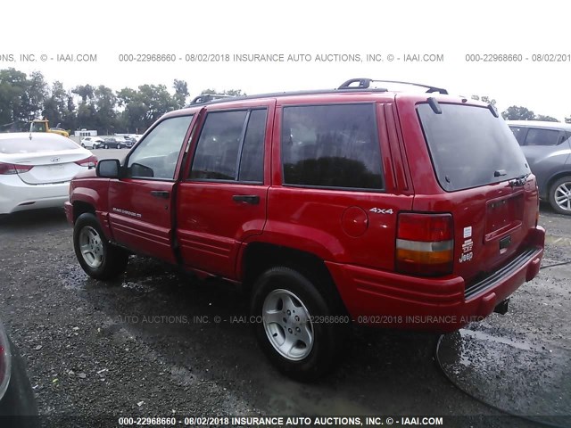 1J4GZ48S5WC290156 - 1998 JEEP GRAND CHEROKEE LAREDO/SPECIAL RED photo 3