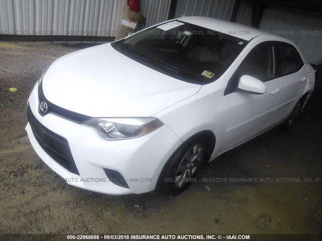 2T1BURHE2EC176191 - 2014 TOYOTA COROLLA L/LE/LE PLS/PRM/S/S PLS WHITE photo 2