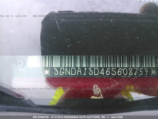 3GNDA13D46S608759 - 2006 CHEVROLET HHR LS ბურგუნდია ფოტო 9