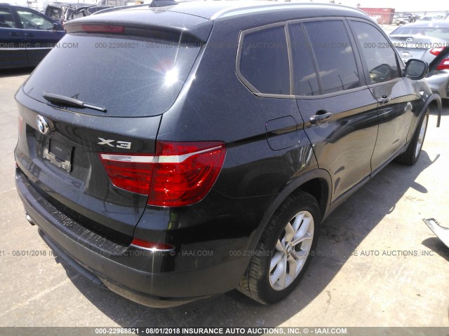 5UXWX7C51DL980332 - 2013 BMW X3 XDRIVE35I BLACK photo 4