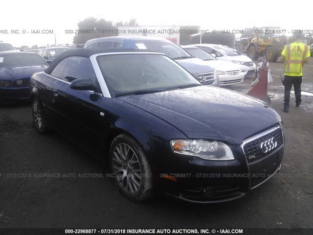 WAUDF48H09K002573 - 2009 AUDI A4 2.0T CABRIOLET QUATTRO BLUE photo 1