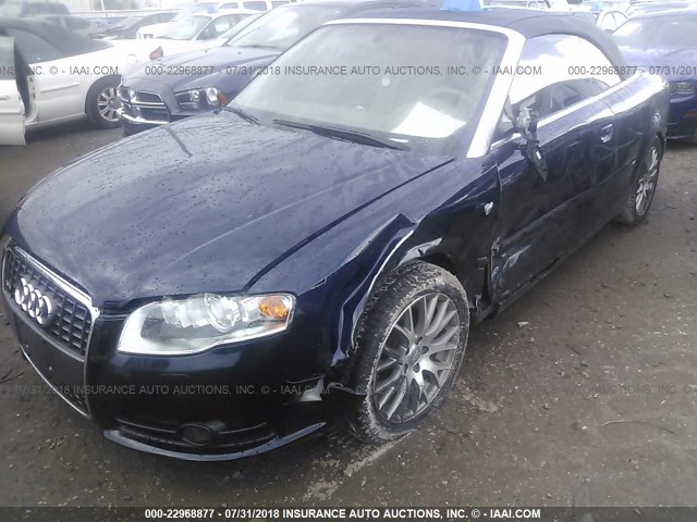 WAUDF48H09K002573 - 2009 AUDI A4 2.0T CABRIOLET QUATTRO BLUE photo 6