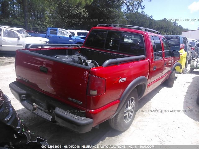 1GCDT13W82K219245 - 2002 CHEVROLET S TRUCK S10 RED photo 4