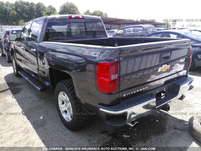 3GCUKSEC2EG517698 - 2014 CHEVROLET SILVERADO K1500 LTZ GRAY photo 3